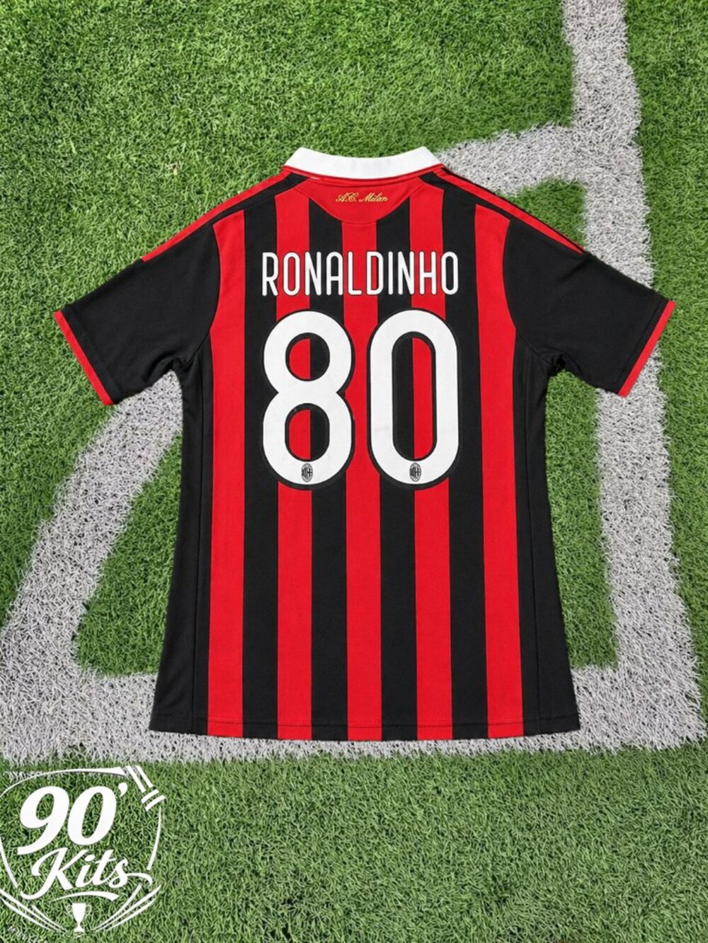 2009/10 AC Milan #80 Ronaldinho Home Soccer Jersey